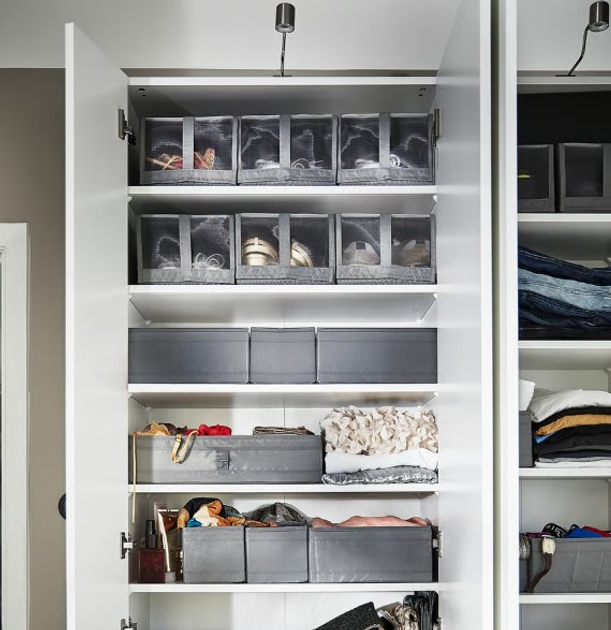 Pudełko na buty IKEA SKUBB 22 x 34 x 16 cm Ciemnoszare 4 szt - obraz 4