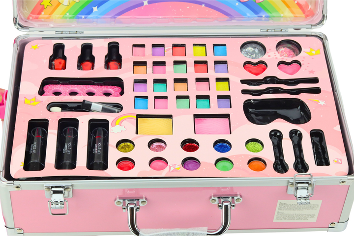 Zestaw piękności LEAN Toys w walizce na kółkach z jednorożcem Różowy 24535 (5905991056621) - obraz 4
