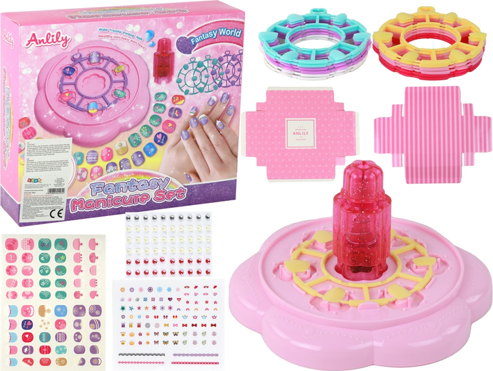 Набір для краси LEAN Toys для нігтів з насадками для нігтів, наклейками та діамантами рожевий 16901 (5905884454954) - зображення 2