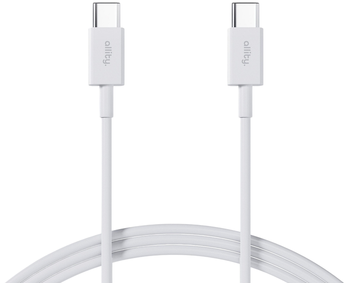 Кабель Allity AUC-03 USB-C - USB-C 1 m 100W White (5906667550160) - зображення 1
