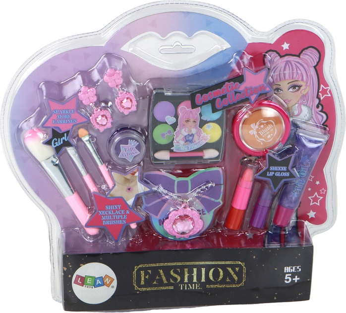 Zestaw piękności LEAN Toys z kosmetykami do makijażu i biżuterią 18 elementów 15615 (5905679071502) - obraz 1