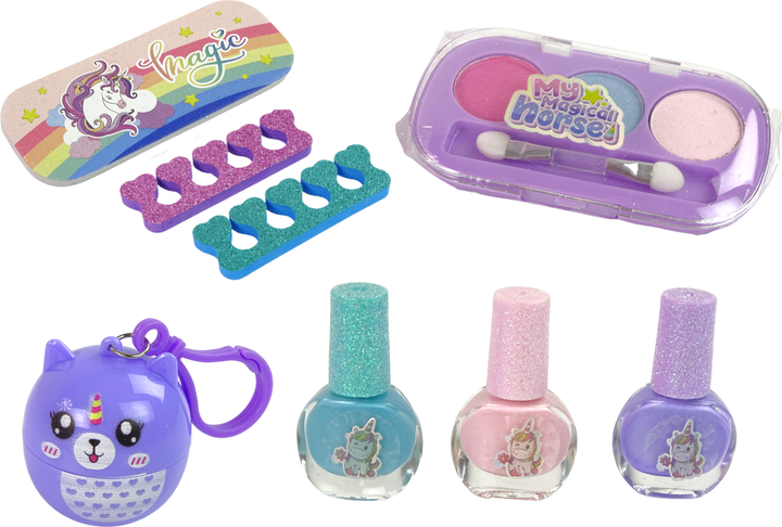Набір для краси LEAN Toys Солодкі сни для укладання нігтів з підвіскою з блискітками та котиком 12409 (5905214972189) - зображення 3