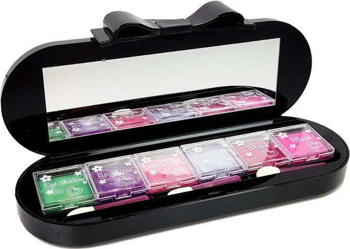 Набір для краси LEAN Toys for make-up з футляром для тіней та блискітками Pink 8309 (5903802456882) - зображення 5