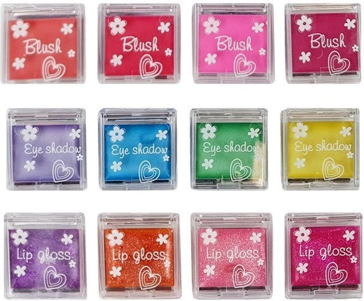 Набір для краси LEAN Toys for make-up з футляром для тіней та блискітками Pink 8309 (5903802456882) - зображення 6