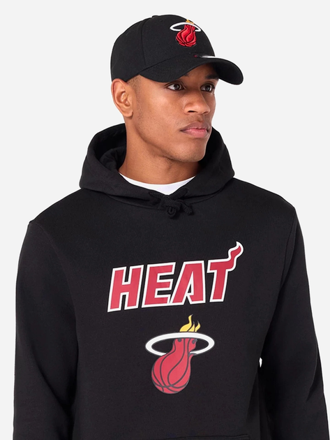 Bluza męska z kapturem kangurka New Era NBA Regular Heat 60505424 2XL Czarna (0197883645197) - obraz 3