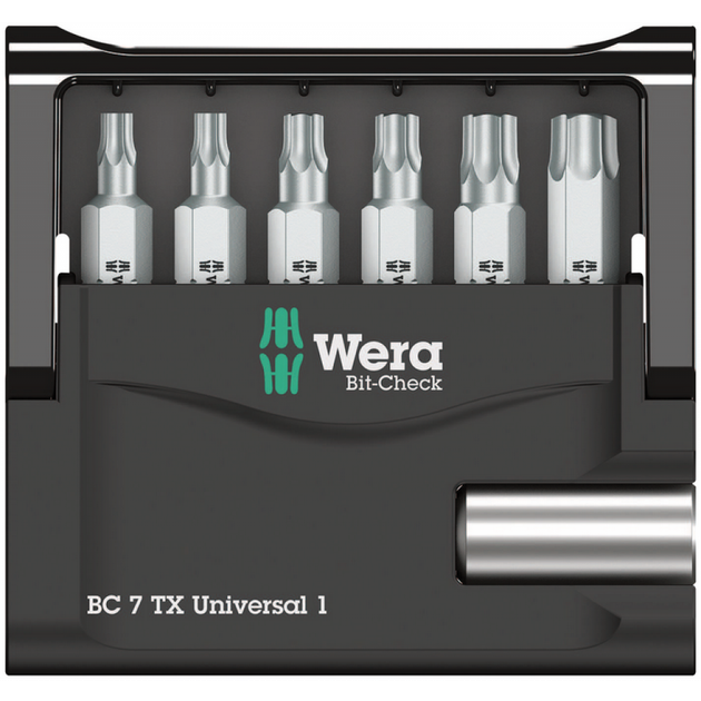 Набор бит Wera Bit-Check 7 TX Universal 7шт. (05056294001) - Фото 2 Набор бит Wera Bit-Check 7 TX Universal 7шт. (05056294001) - изображение 2
