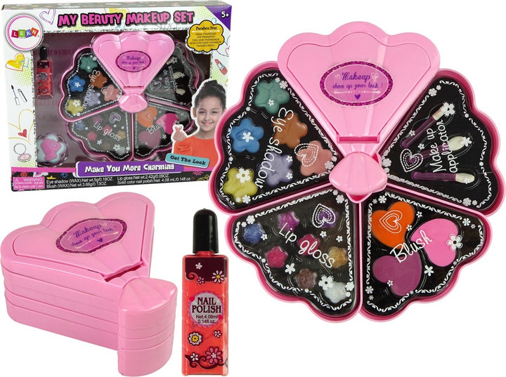 Kosmetyczka dziecięca LEAN Toys Muszelka z cieniami do powiek i błyszczykiem Różowa 10484 (5904665993248) - obraz 2
