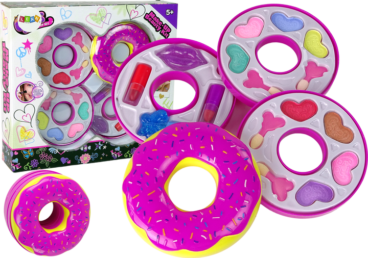 Zestaw piękności LEAN Toys Pączek paletka z cieniami do powiek i szminką 12190 (5904665999318) - obraz 2