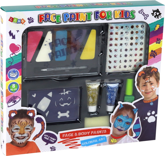 Zestaw piękności LEAN Toys z farbkami do malowania twarzy i paznokci dla dzieci 17060 (5905884459164) - obraz 1
