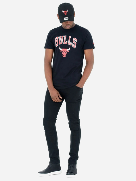 T-shirt męski bawełniany New Era Nos NBA Regular Tee Bulls 60416749 L Czarny (0197214897035) - obraz 3