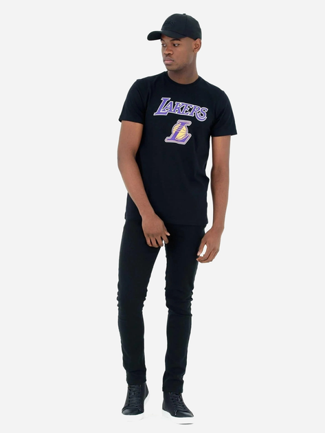 Футболка бавовняна довга чоловіча New Era NBA Team Lakers 60416756 XL Чорна (0197214896946) - зображення 3