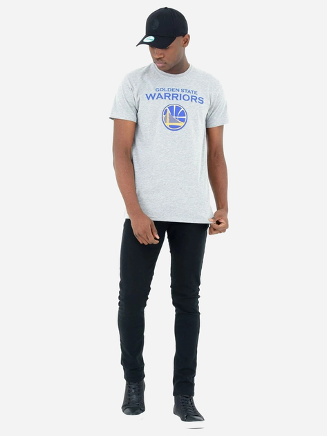 Футболка бавовняна довга чоловіча New Era NBA Team Warriors 60416754 XL Світло-сіра (0197214897004) - зображення 3