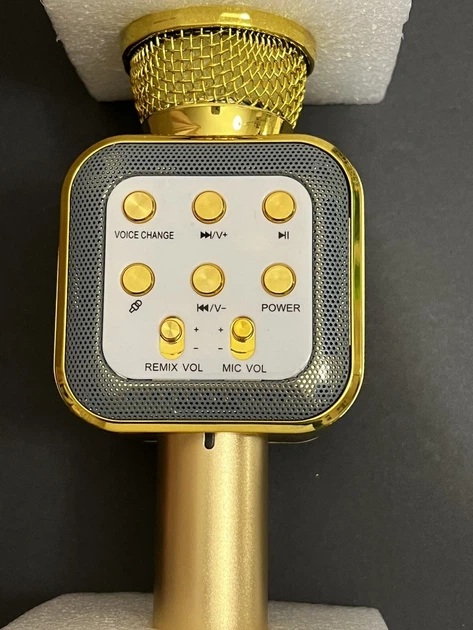 Караоке мікрофон Bluetooth DM WS1818 з динаміками бездротова колонка мікрофон для співу Жовтий - зображення 6