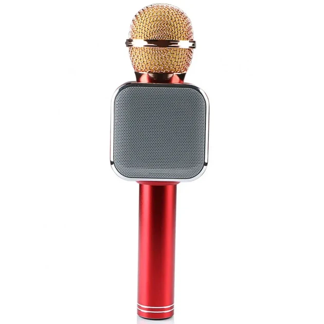 Караоке мікрофон Bluetooth DM WS1818 з динаміками бездротова колонка мікрофон для співу Червоний - зображення 3