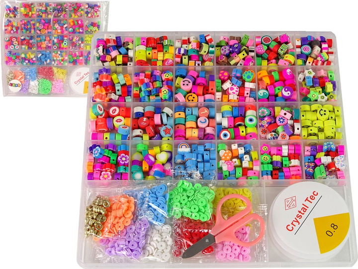 Zestaw do robienia biżuterii LEAN Toys Różne Wzory z buźkami i literkami 13454 (5905323216945) - obraz 2