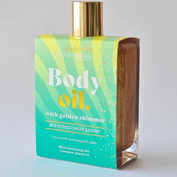 Олія кокосова для засмаги з шимером SkinBliss Body Oil with Coconut Scent 100 мл - Фото 1 Олія кокосова для засмаги з шимером SkinBliss Body Oil with Coconut Scent 100 мл - зображення 1