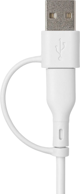 Kabel Qualo Recycling USB Type-C – USB Type-C/USB Type-A 1.5 m White (5907457783461) - obraz 3
