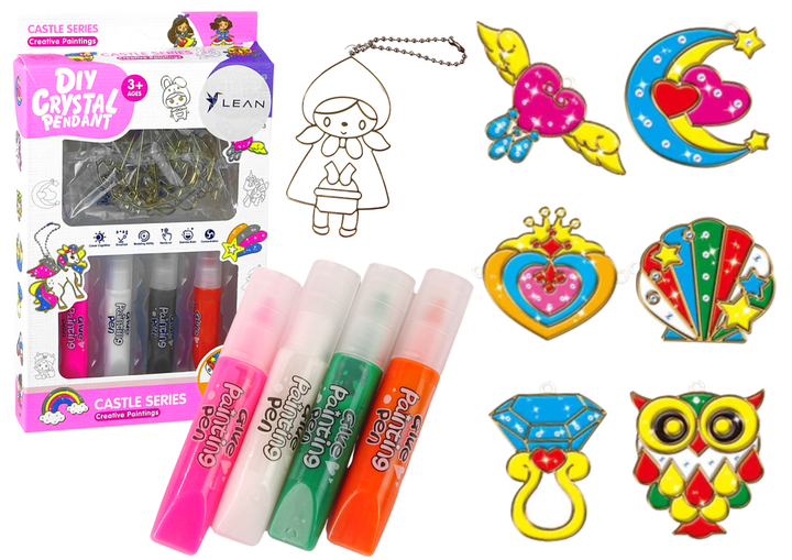 Zestaw witrażek zawieszek do malowania LEAN Toys z zastygającą farbą 13222 (5905323214248) - obraz 6