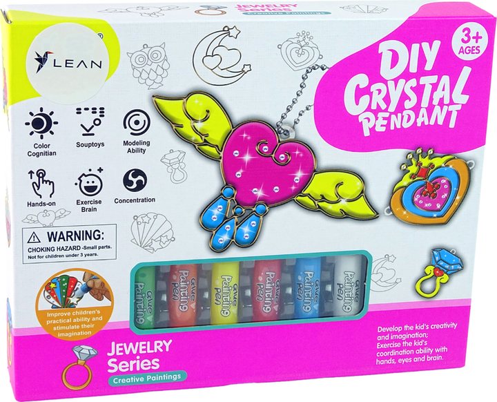 Zestaw kreatywny LEAN Toys Biżuteria zawieszki do malowania z zastygającą farbą 6 szt. 13219 (5905323214217) - obraz 1