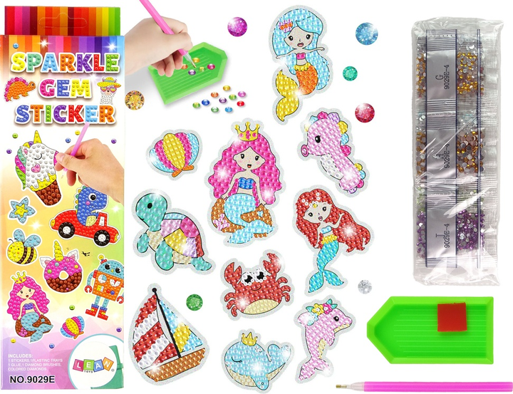 Zestaw do haftu diamentowego LEAN Toys Świat morski i zwierzęta z naklejkami 14965 (5905515354448) - obraz 2