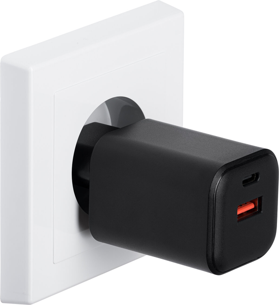 Зарядний пристрій Qualo Nano PD 65W USB-C USB-A Black (5907457773271) - зображення 5