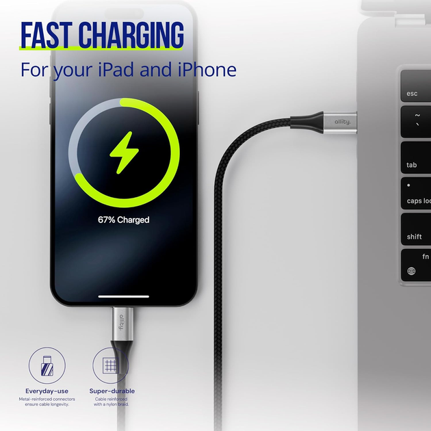 Кабель Allity AUC-01 USB-C - USB-C 1 m 100W Black (5906667550320) - зображення 5