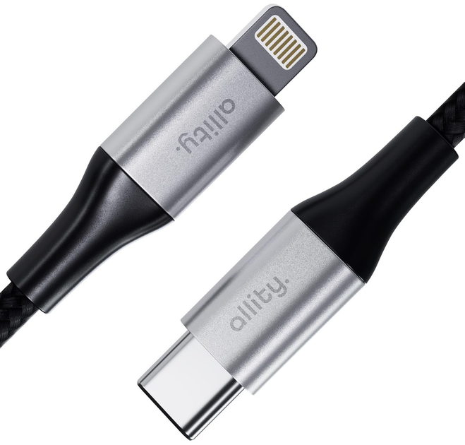 Кабель Allity AUC-01 USB-C - Lightning 2 m 27W Black (5906667550313) - зображення 2
