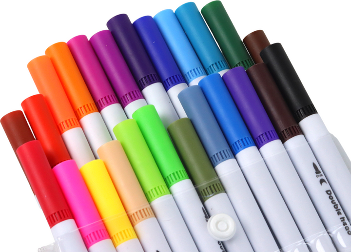 Zestaw pisaków LEAN Toys dwustronnych w organizerze 24 szt 17305 (5905991001614) - obraz 4