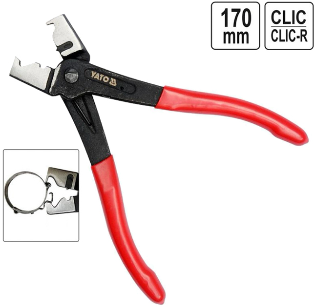 Щипці YATO для затискання шлангових хомутів CLIC і CLIC-R 170 мм (YT-06475) - зображення 2