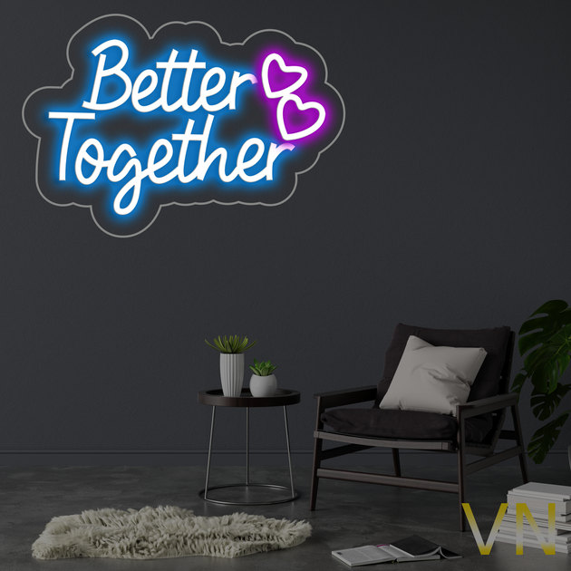 Неонова вивіска "Better Together" 30х21 см - Фото 2 Неонова вивіска "Better Together" 30х21 см - изображение 2