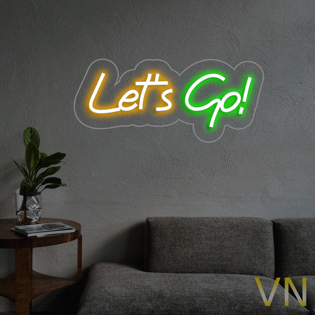 Неонова вивіска "Lets Go!" 50х20см 500 - Фото 3 Неонова вивіска "Lets Go!" 50х20см 500 - изображение 3