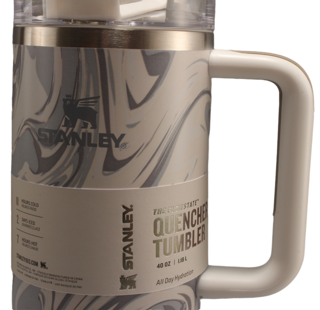 Термос термокружка Stanley Quencher H2.0 Tumbler из нержавеющей стали 1,18 л KT6007810 Gray Marble - Фото 8 Термос термокружка Stanley Quencher H2.0 Tumbler из нержавеющей стали 1,18 л KT6007810 Gray Marble - изображение 8