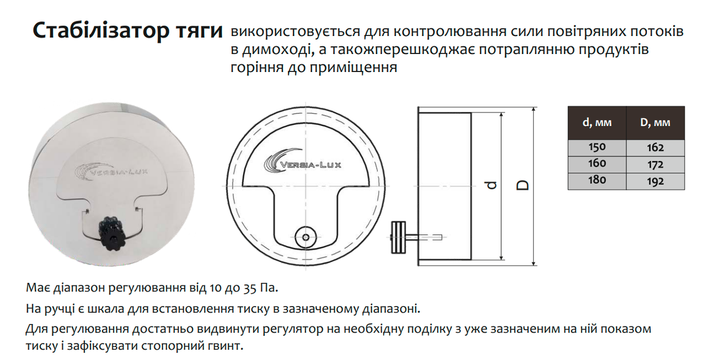 Стабилизатор тяги ø160 мм 0,5 мм Версия-Люкс (11663) - Фото 2 Стабилизатор тяги ø160 мм 0,5 мм Версия-Люкс (11663) - изображение 2