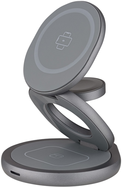 Ładowarka indukcyjna Qualo z funkcją uchwytu 24W Grey (5907457783195) - obraz 2