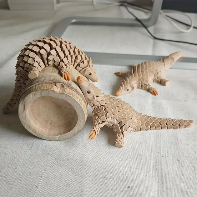 Игрушка антистресс 3D-печатный Панголин, подвижный, декоративная фигурка из PLA, 15 см Бежевый - Фото 5 Игрушка антистресс 3D-печатный Панголин, подвижный, декоративная фигурка из PLA, 15 см Бежевый - изображение 5