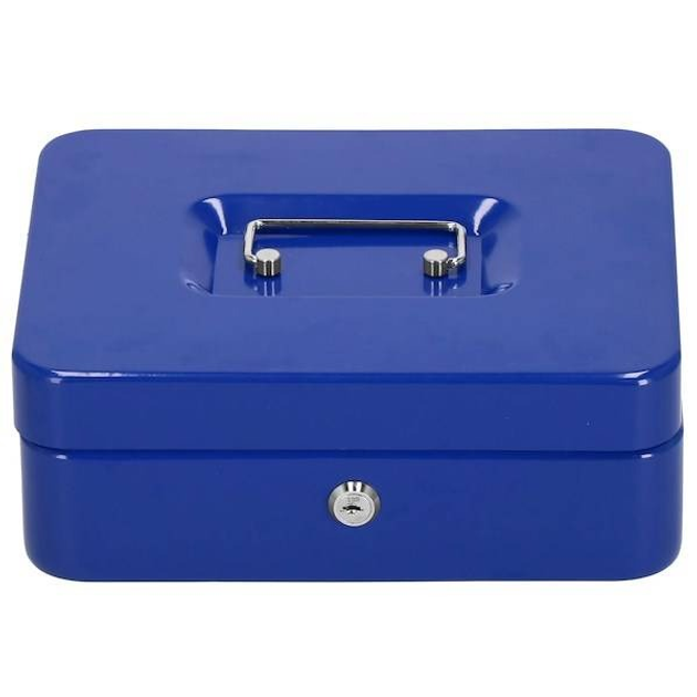 Кешбокс Springos Металева сейфова коробка 25 x 20 x 9 см блакитна HA5040 (5907719430621) - зображення 3