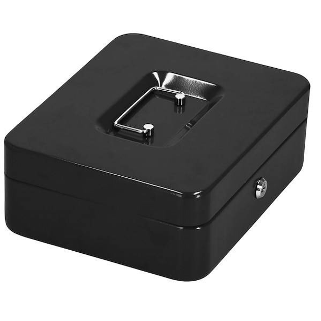 Kasetka na pieniądze Springos 25 x 20 x 9 cm metalowy sejf pudełko czarne HA5041 (5907719430638) - obraz 7