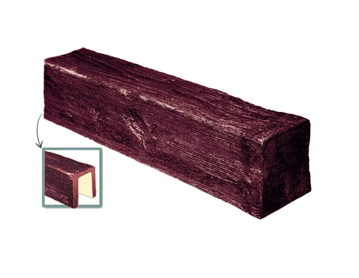 Балка поліуретанова DECOWOOD Модерн ED 105 (2 м) classic 19х13 Червоний - зображення 2