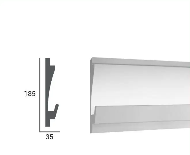 Карниз для LED освещения серия D Tesori KD 406 1150 мм - Фото 3 Карниз для LED освещения серия D Tesori KD 406 1150 мм - изображение 3