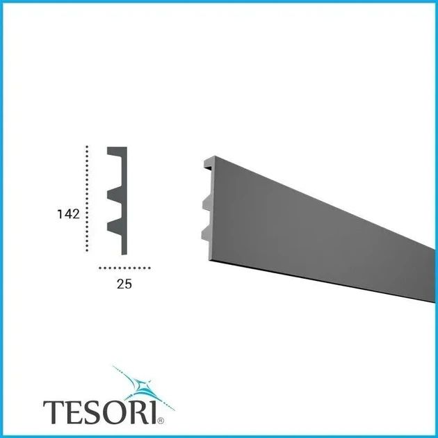 Молдинг полиуретановый гладкий серия F Tesori KF 505 Жесткий 2000 мм - изображение 2
