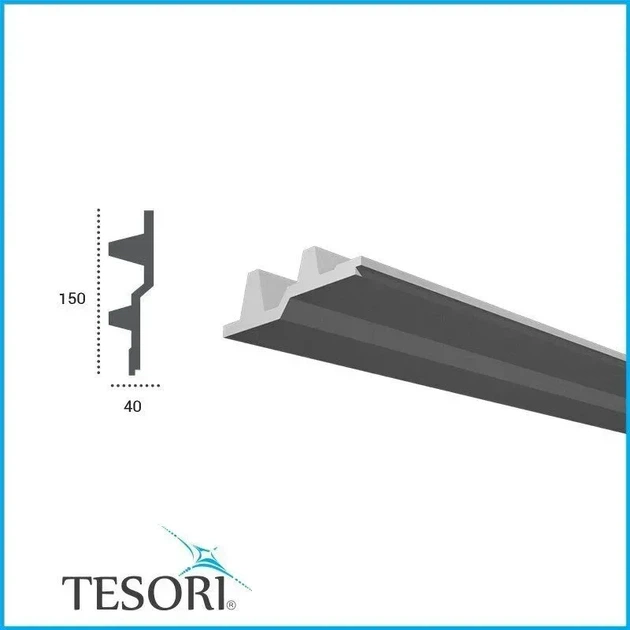 Молдинг полиуретановый гладкий серия F Tesori KF 709 Жесткий 2000 мм - изображение 2