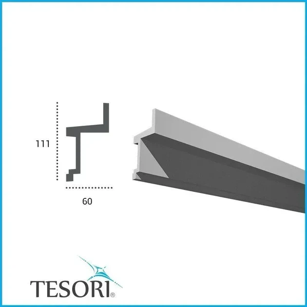 Молдинг полиуретановый гладкий серия F Tesori KF 705 Жесткий 2000 мм - изображение 2