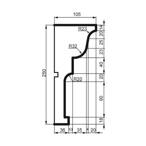 Карниз фасадный Prestige Decor KC 128 2000 мм - изображение 2