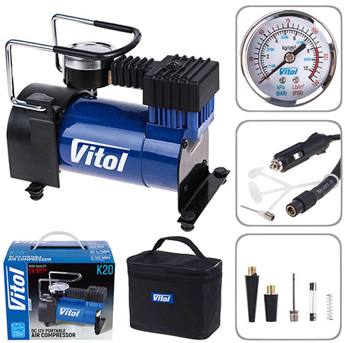Компресор ViTOL K-20 100psi/12Amp/35л/прикурювач - зображення 3