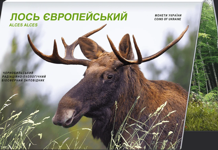 Монета 5 гривень Чорнобиль. Відродження. Лось європейський у сувенірному пакованні - Фото 2 Монета 5 гривень Чорнобиль. Відродження. Лось європейський у сувенірному пакованні - изображение 2