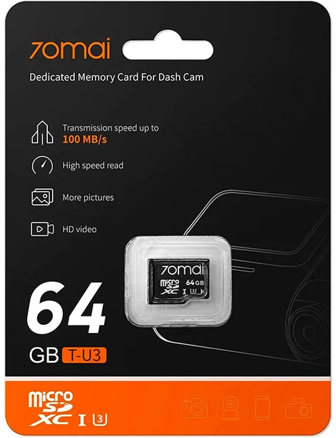 Karta pamięci 70mai microSDXC 64GB UHS-I U3 (6971669782443) - obraz 2