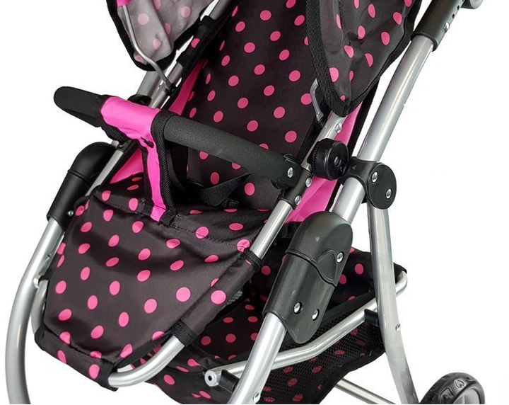 Wózek dla lalek Lean Toys 2 w 1 - z funkcją leżenia i siedzenia Szaro-różowy (5903802452969) - obraz 6