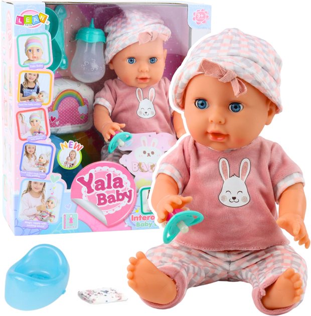 Lalka Bobas Lean Toys z funkcją siusiania Różowa 35 cm (5905991055945) - obraz 2