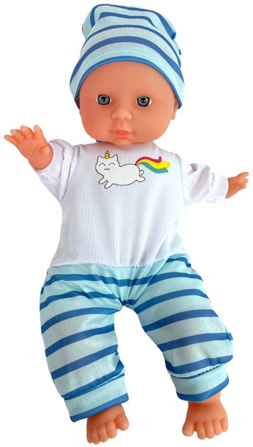 Пупс Lean Toys у смугастій піжамі Blue 30 см (5904665999226) - зображення 3