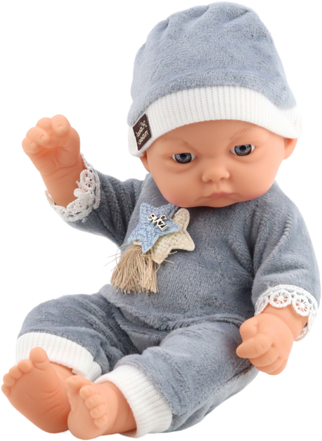Пупс Lean Toys у піжамі з шапочкою Grey 30 см (5905991055808) - зображення 2